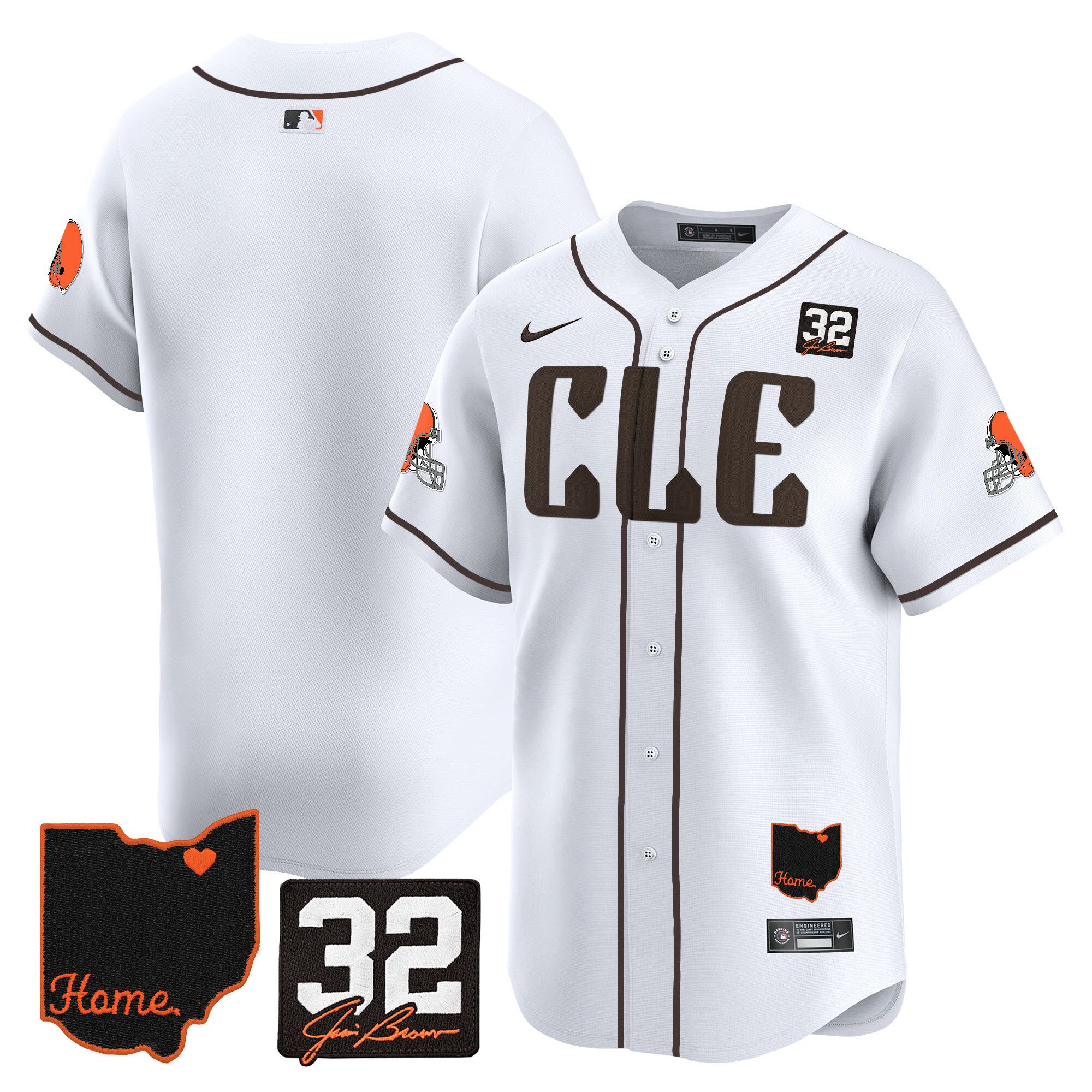 Men Cleveland Browns Blank White Home Patch Vapor Premier Limited 2024 Nike NFL Jersey